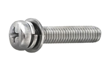 鉄(+) ナベ頭セムス小ねじ P＝4(ペラウス・薄板用)(バネ座+JIS小形平座 組込)